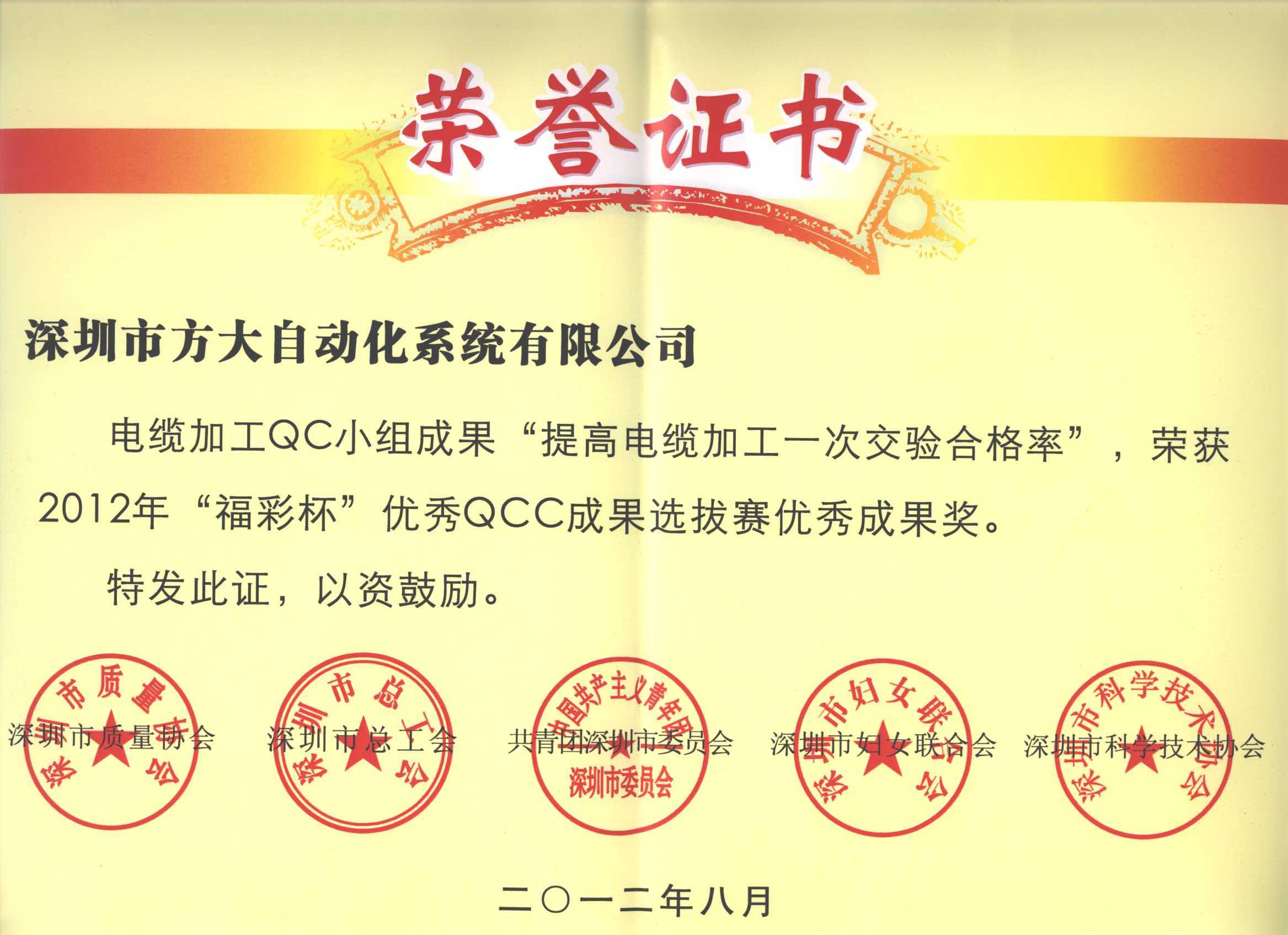 壹号娱乐荣获三项深圳市QCC小组优秀成果奖