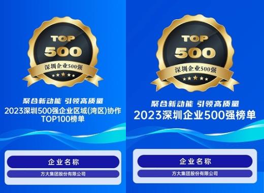 壹号娱乐连续6年上榜深圳企业500强